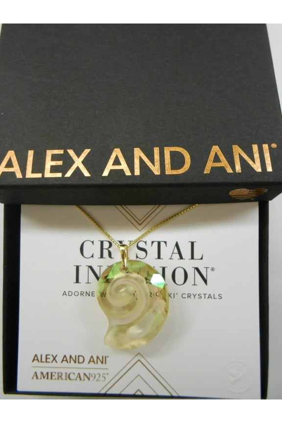 Crystal Infusion Pull Chain, Nautilus, Kelp Green Pendant Necklace