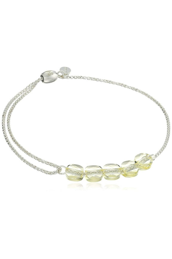 Crystal Infusion Pull Sunlight Sterling Silver Chain Bracelet
