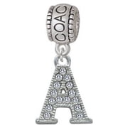 Crystal Initial - A - Beaded Border - Coach Charm Bead