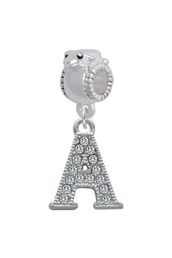 Crystal Initial - A - Beaded Border - Frog Charm Bead