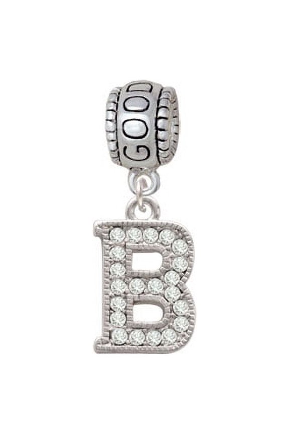 Crystal Initial - B - Beaded Border - Good Luck Charm Bead