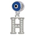 thumbnail image 1 of Crystal Initial - H - Beaded Border - Blue Evil Eye Charm Bead, 1 of 1