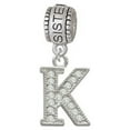 thumbnail image 1 of Crystal Initial - K - Beaded Border - Sister Charm Bead, 1 of 1