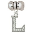 thumbnail image 1 of Crystal Initial - L - Beaded Border - Bow Charm Bead, 1 of 1