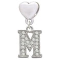 thumbnail image 1 of Crystal Initial - M - Beaded Border - Heart Charm Bead, 1 of 1