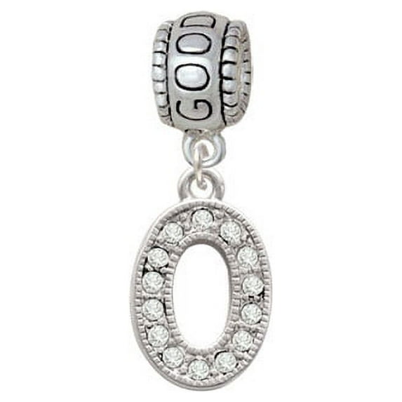 Crystal Initial - O - Beaded Border - Good Luck Charm Bead