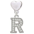 thumbnail image 1 of Crystal Initial - R - Beaded Border - Heart Charm Bead, 1 of 1
