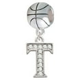 thumbnail image 1 of Crystal Initial - T - Beaded Border - Basketball Charm Bead, 1 of 1