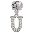 thumbnail image 1 of Crystal Initial - U - Beaded Border - Pebble Charm Bead, 1 of 1