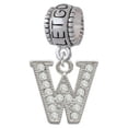 thumbnail image 1 of Crystal Initial - W - Beaded Border - Let Go Let God Charm Bead, 1 of 1