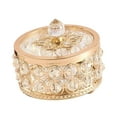 thumbnail image 1 of Crystal Jewelry Box Gold Trinket Box Decorative Treasure Case for Rings Keepsake 10cmx9.5cm, 1 of 7