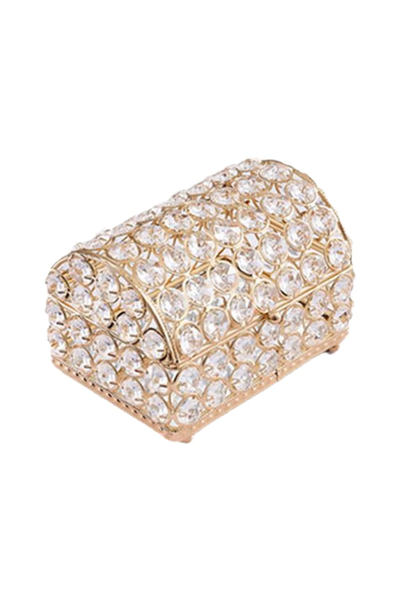 Crystal Jewelry Box Holder European Style Trinket Organizer Box Treasure Box L