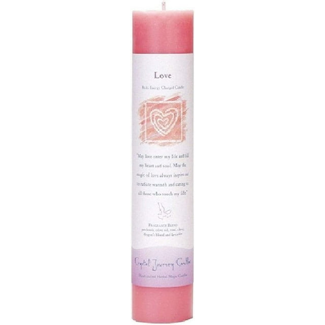 Crystal Journey Reiki Charged Herbal Magic Pillar Candle LOVE Made