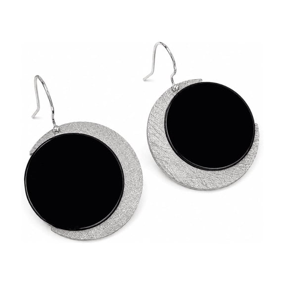 Crystal Joys Jaguar Moon Earrings -Black Onyx