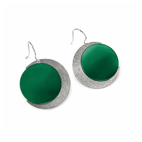Crystal Joys Jaguar Moon Earrings-Green Agate
