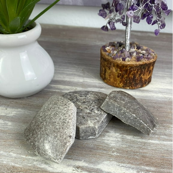 Crystal Joys Lepidolite Polished Slab  3-inch Lilac-Grey Mica Stone for Inner Peace