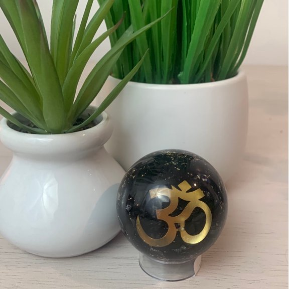 Crystal Joys Orgonite Sphere 60mm with Gemstones and Copper Wire Spiritual Healing