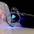 thumbnail image 1 of Crystal Keychain, Photo Lighted - Crystal Etched Keychain, Crystal Keychain 3D Laser Engraved Gifts, 1 of 5