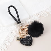 Crystal Keychain for Women, Heart Shape Key Chain with Sparkly Rhinestones Bling Car Key Chains for Backpack Handbag Car Keys