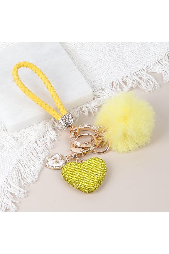 Crystal Keychain for Women, Heart Shape Key Chain with Sparkly Rhinestones Bling Car Key Chains for Backpack Handbag Car Keys