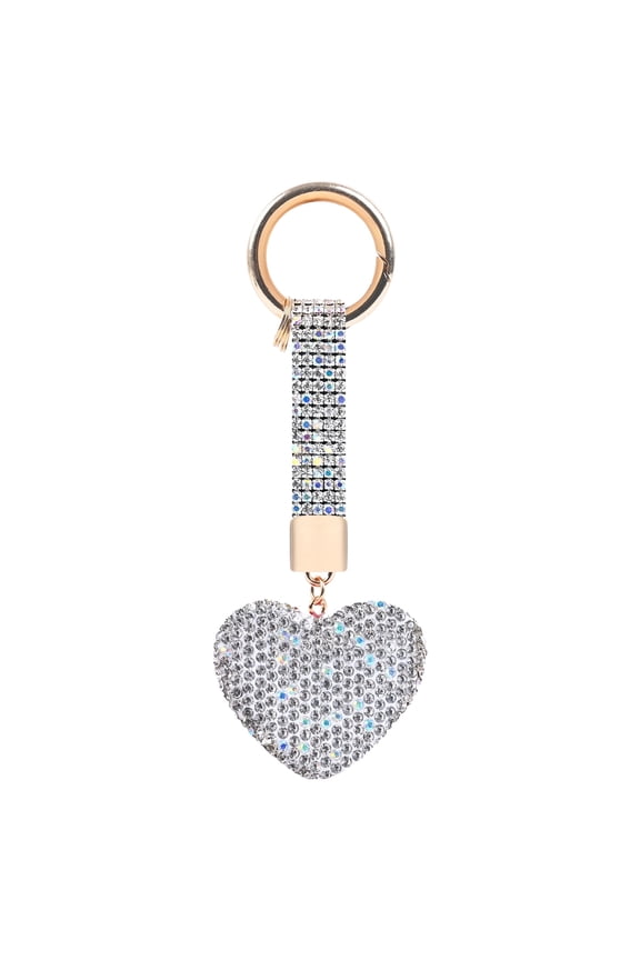 Crystal Keychain for Women, Heart Shape Key Chain with Sparkly Rhinestones Bling Car Key Chains for Backpack Handbag Car Keys