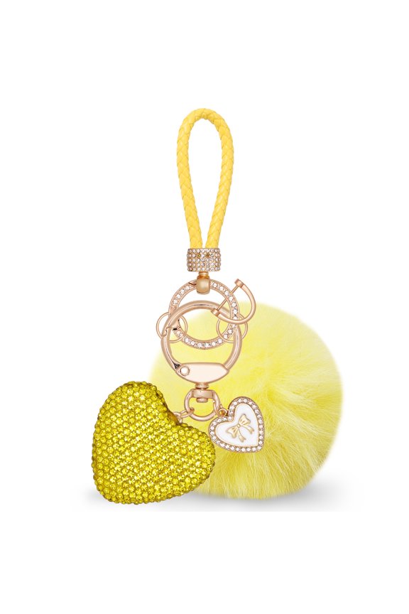 Crystal Keychain for Women, Heart Shape Key Chain with Sparkly Rhinestones Bling Car Key Chains for Backpack Handbag Car Keys