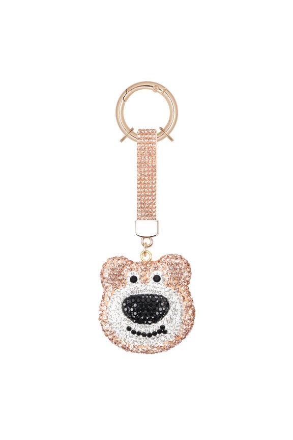 Crystal Keychain for Women, Kawaii Bear Charm Key Chain with Sparkly Rhinestones Bling Car Key Chains for Backpack Handbag