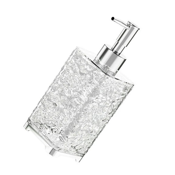 Crystal Kitchen Refillable Dish Soap Dispenser Liquid Hand Soap Container with Rust Proof Stainless Steel Pump for Showe