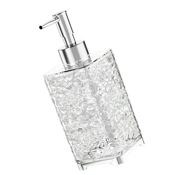 Crystal Kitchen Refillable Dish Soap Dispenser Liquid Hand Soap Container with Rust Proof Stainless Steel Pump for Showe