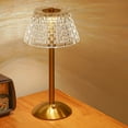 thumbnail image 1 of Crystal LED Bar Table Lamp 3 Color Dimmable Cordless Desk Light For Restaurant Bedroom Patio Gold, 1 of 9