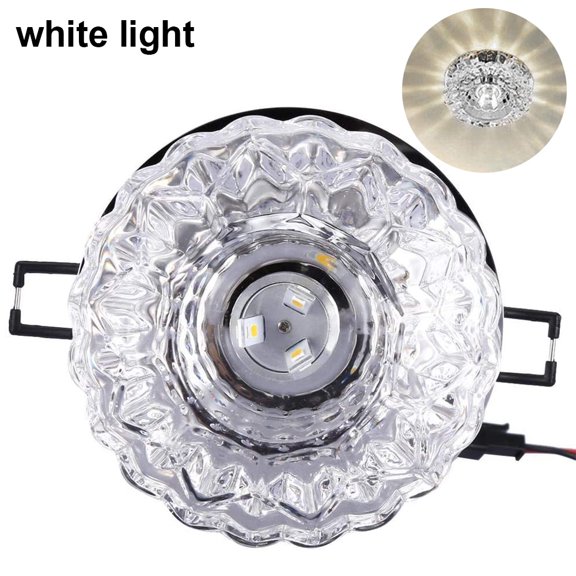 Crystal LED Downlight, 5W Recessed Ceiling Light with Aperture, LED Decorative Spotlight for Creative Corridor in Hallway, Hallway, Living Room, Bedroom