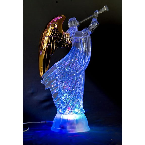 Crystal-LED Lighted Sparkling Multi-Color Changing Figurines 12'' Prayer Angel with Dove Statues Home Decorative/Decor Faith-Hope- Love-Peace Angels Wings Statue Christms Ornaments Decorations