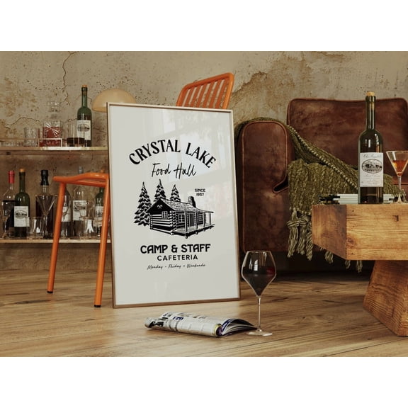 Crystal Lake Food Hall Poster, Horror Kitchen Art Unframed Paper Print