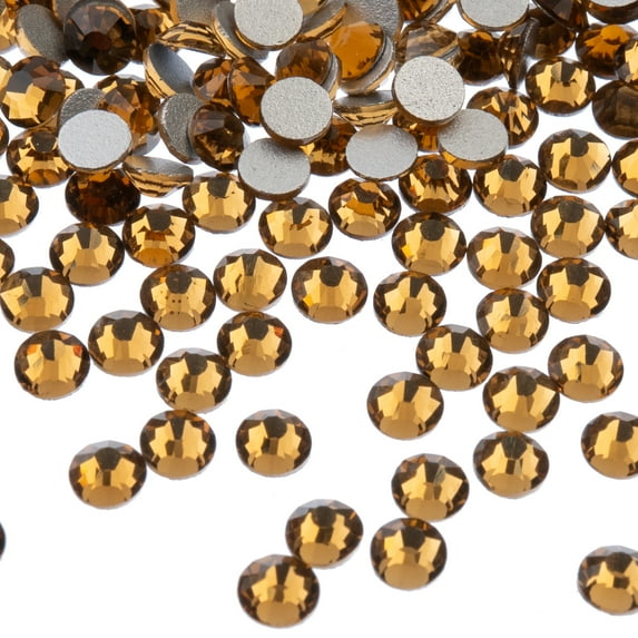 Crystal Lane DIY 1440pc SS16 (4mm) Light Colorado Topaz | Glass Round Flat Back Rhinestones