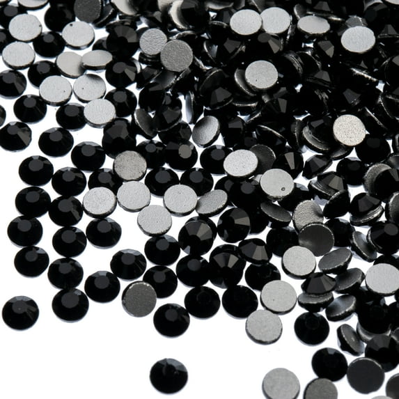 Crystal Lane DIY 2880pcs SS12 (3mm) Jet | Glass Round Flat Back Rhinestones