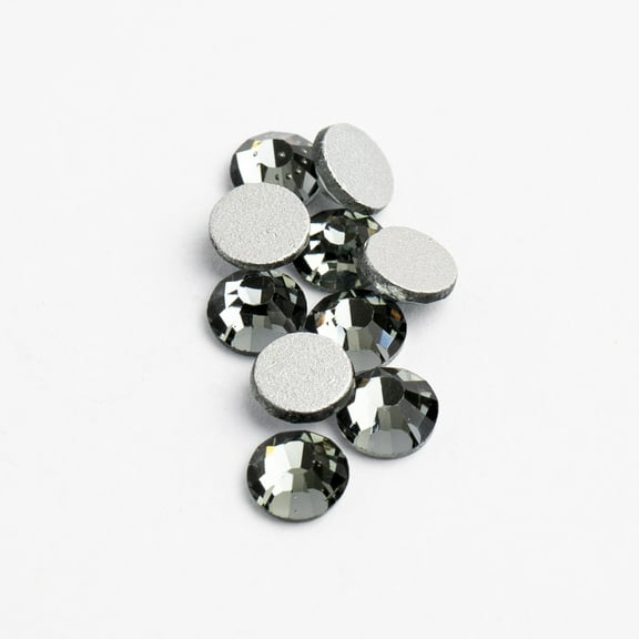Crystal Lane DIY 288pcs SS30 (6.5mm) Black Diamond | Glass Round Flat Back Rhinestones