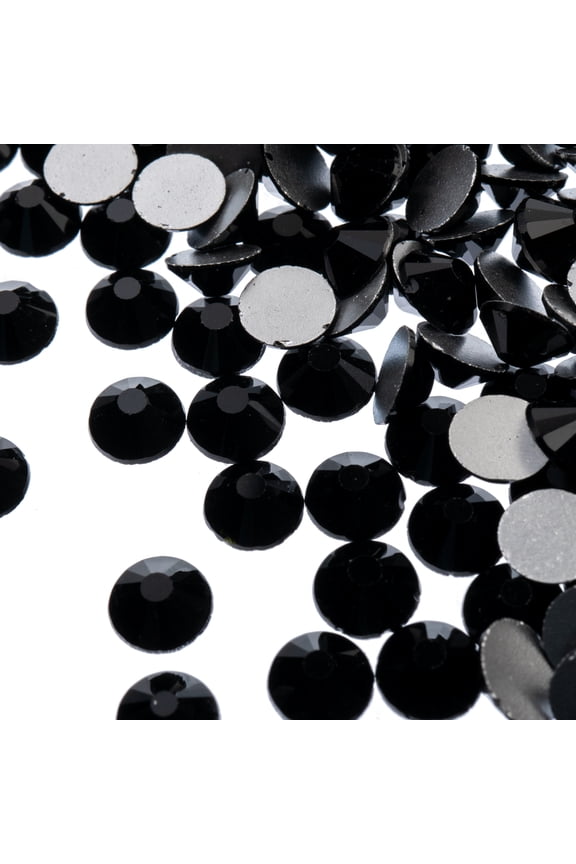 288pcs SS30 (6.5mm) Jet | Glass Round Flat Back Rhinestones
