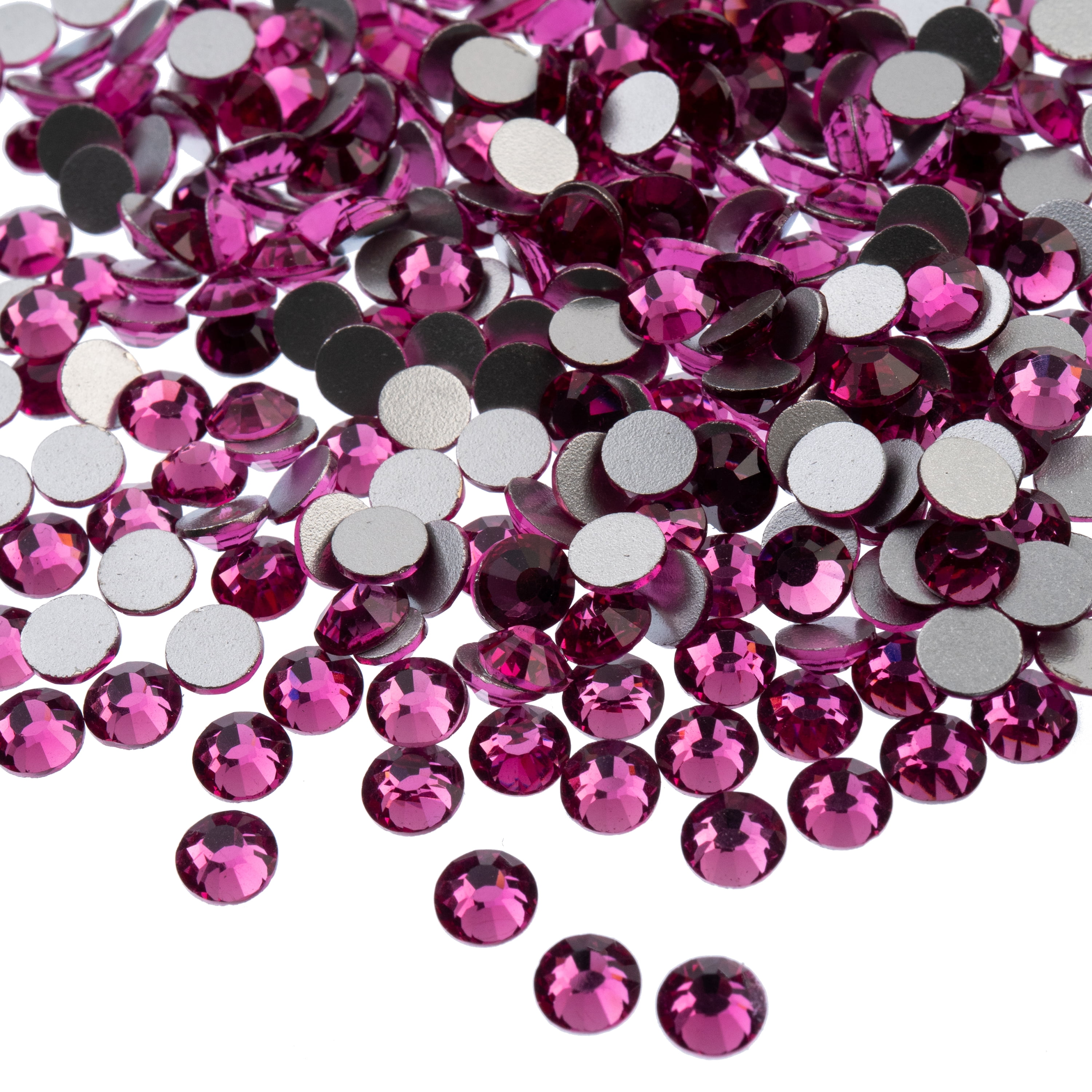 Crystal Lane DIY 432pcs SS12 (3mm) Fuchsia | Glass Round Flat Back ...
