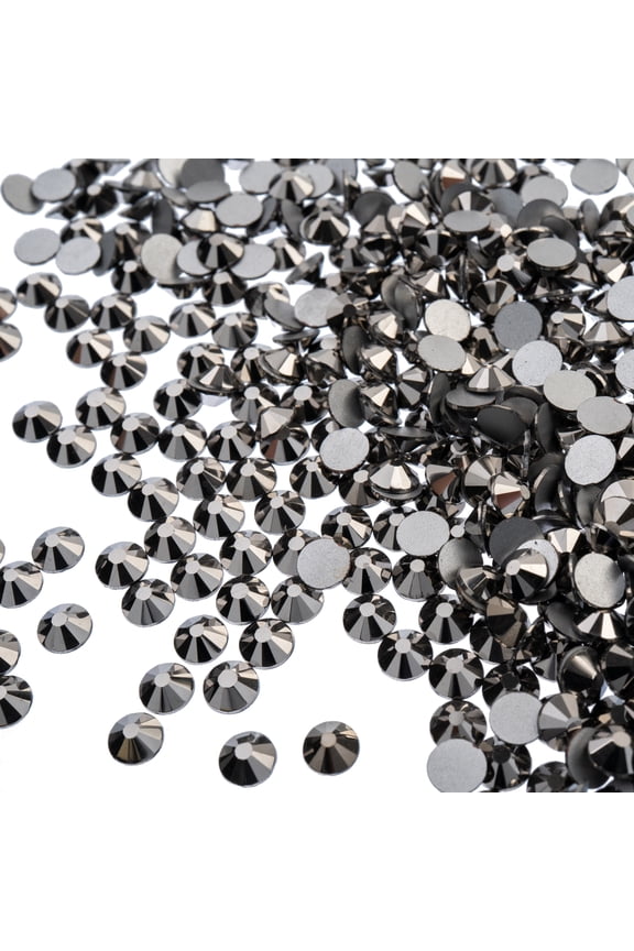 Crystal Lane DIY 432pcs SS12 (3mm) Grey Hematite | Glass Round Flat Back Rhinestones