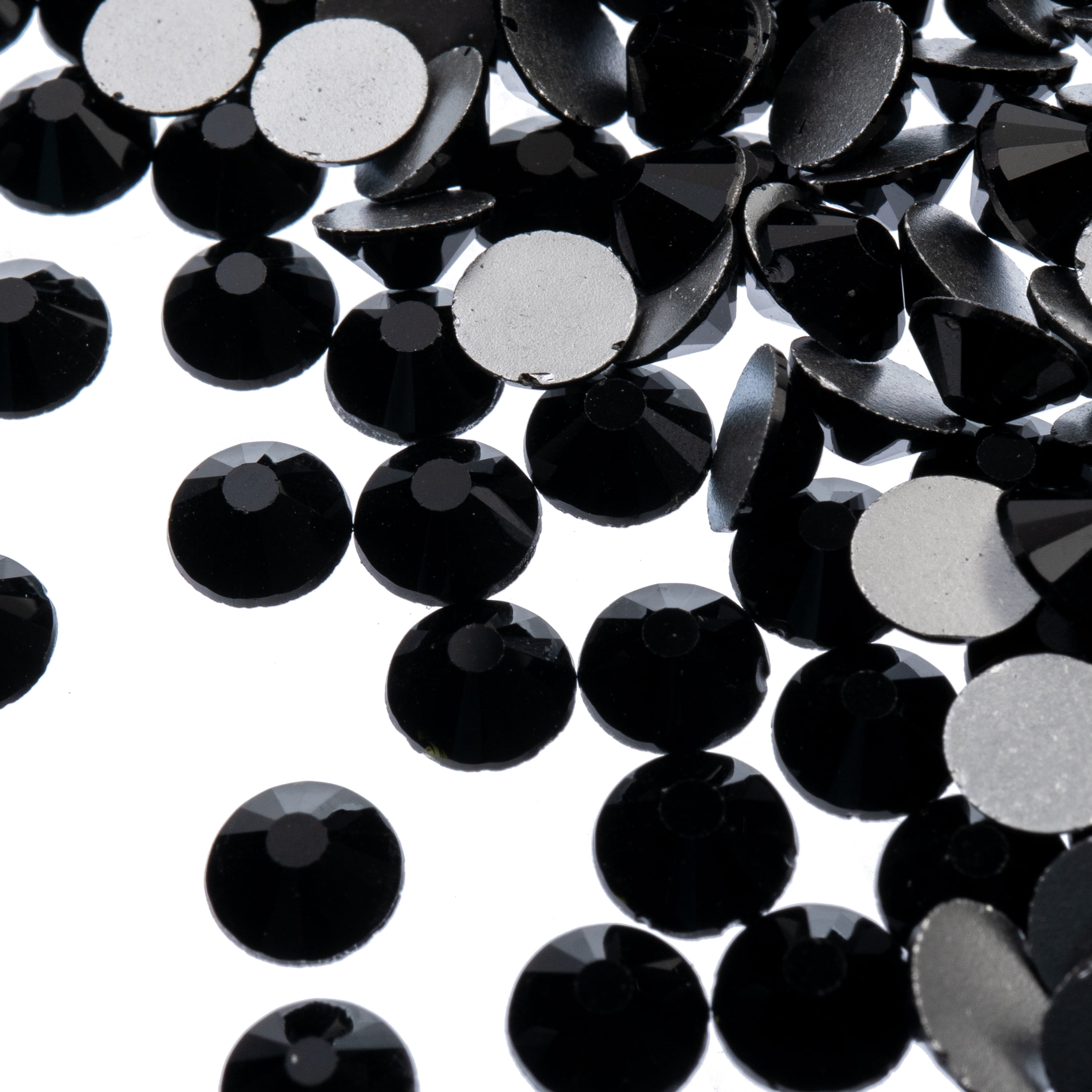 Crystal Lane DIY 72pcs SS30 (6.5mm) Jet Black | Glass Round Flat Back ...
