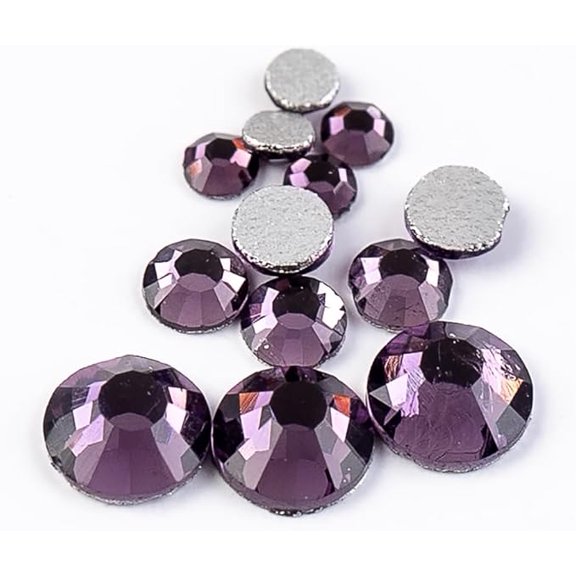 Crystal Lane DIY Combo SS3/SS6/SS12 Light Violet Round Flat Back Rhinestones for nail art, clothes design decorations