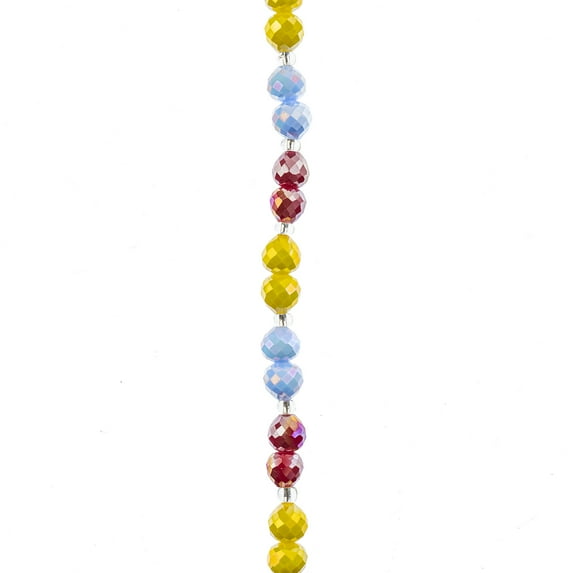 Crystal Lane DIY Glass Garden 7in Assorted Solid Colors 8mm Pears Bead Strand