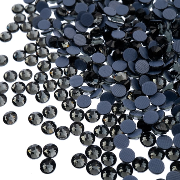Crystal Lane DIY SS12 (3mm) Black Diamond Glass Flat Back Hotfix Rhinestones, 1440pcs