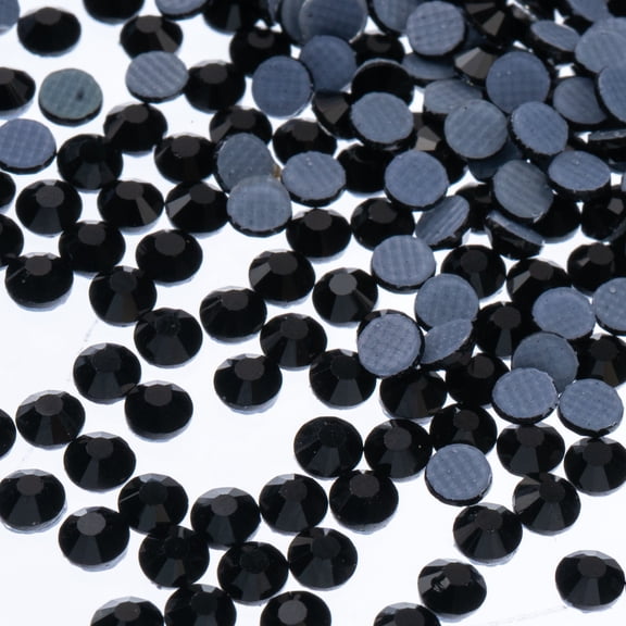 Crystal Lane DIY SS16 (4mm) Jet Glass Flat Back Hotfix Rhinestones, 1440pcs