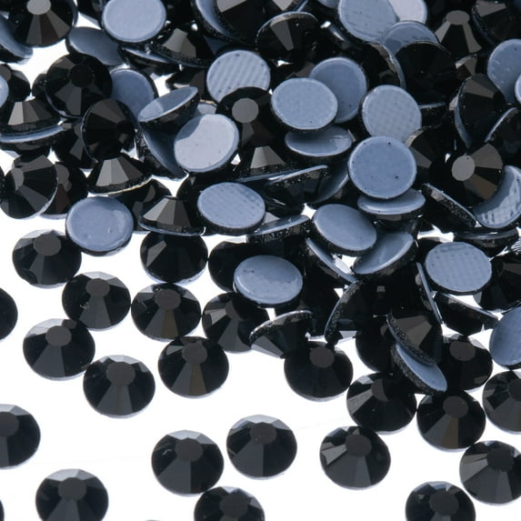 Crystal Lane DIY SS20 (4.7mm) Jet Glass Flat Back Hotfix Rhinestones, 1440pcs
