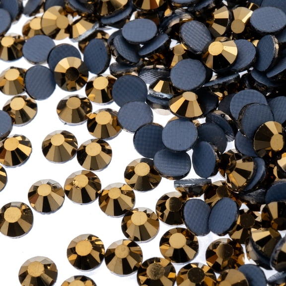 Crystal Lane DIY SS20 (4.7mm) Metallic Gold Glass Flat Back Hotfix Rhinestones, 1440pcs