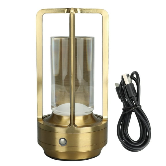 Crystal Lantern Lamp Cordless Table Lamp 3 Colors Stepless Dimming LED Table Lamp Rechargeable Touch Lamp Bedside Nightstand Lamp Gold