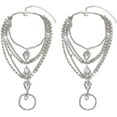 thumbnail image 1 of Crystal Layered Foot Chain Anklet Barefoot Sandals for Women Cubic Zirconia Bohemian Anklet with Toe Ring Beach Wedding Foot Jewelry, 1 of 10