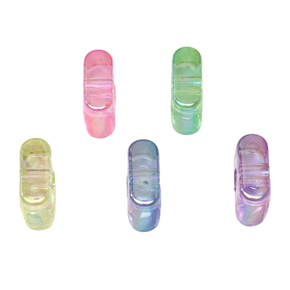 Crystal Letter Beads, Alphabet Spacers, 0.8x0.7 Inch Large Hole Acrylic Bubble Letter Charm, for Teen DIY Projects Personalized Bracelets, 5Pcs, Initial Letter I, LLLDMXY