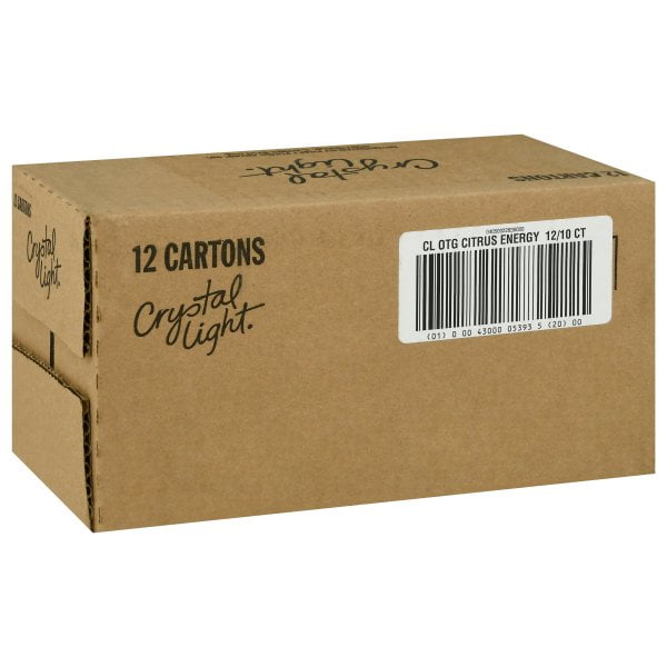 (12 pack) Crystal Light Drink Mix with Caffeine, 10 Packets, for Convenient On-the-Go Flavorful Hydration, Citrus Natural Flavor, Zero Sugar, 0.9 oz